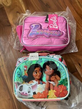 Barbie Hot Pink Quilted & Moana 2 lunch box
